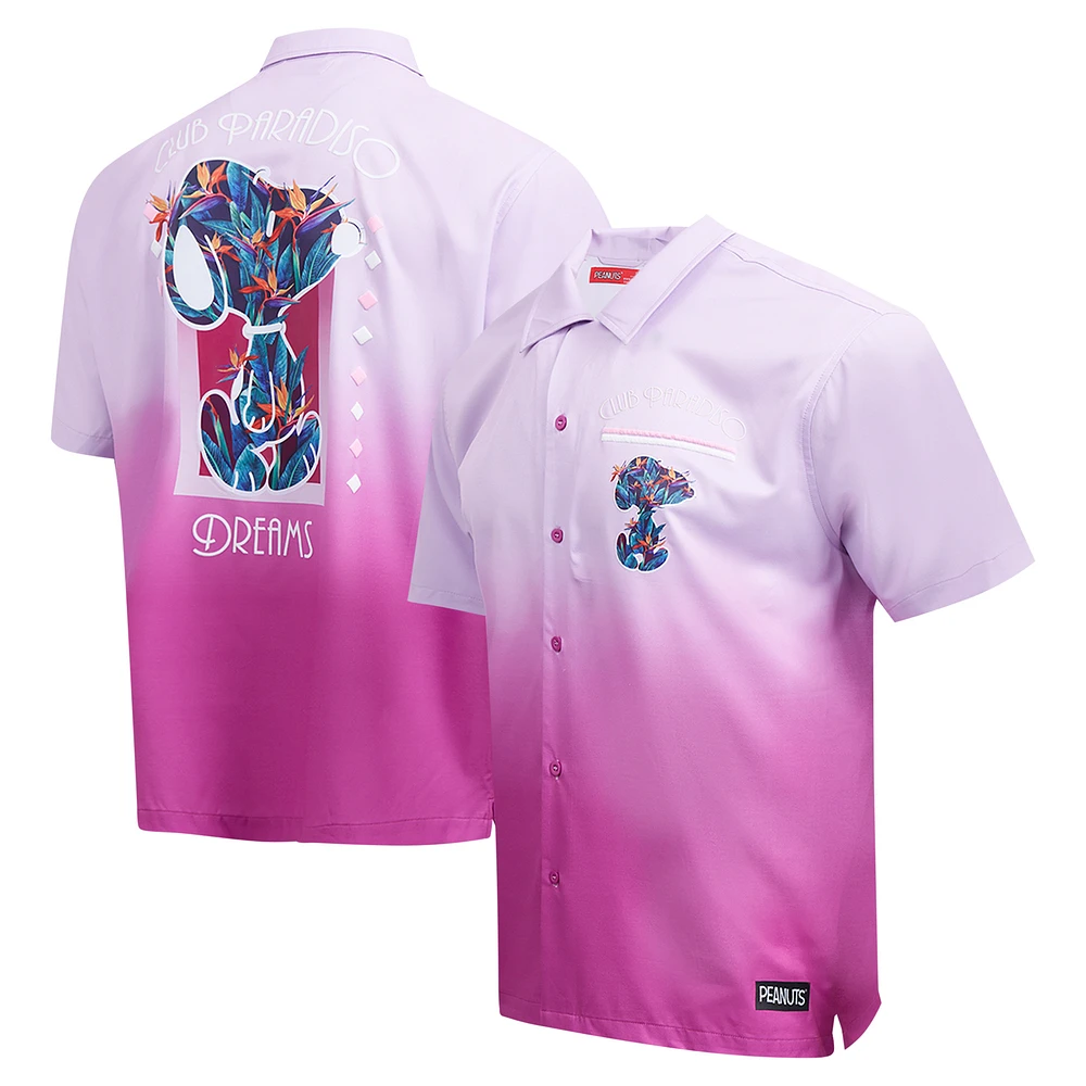 Men's Freeze Max Pink Peanuts Snoopy Club Paradiso Dreams Button-Up Shirt