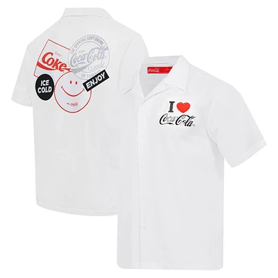 Men's Freeze Max White Coca-Cola Ice Cold Coke Button-Up Shirt
