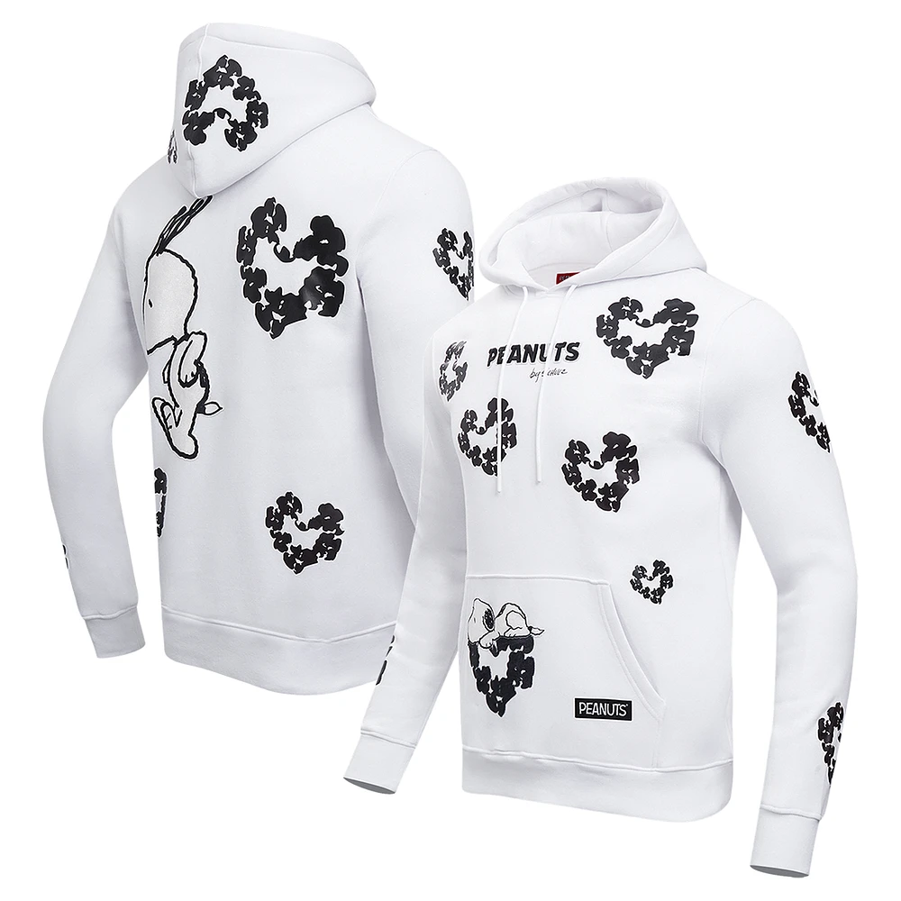 Men's Freeze Max White Peanuts Heart Pullover Hoodie
