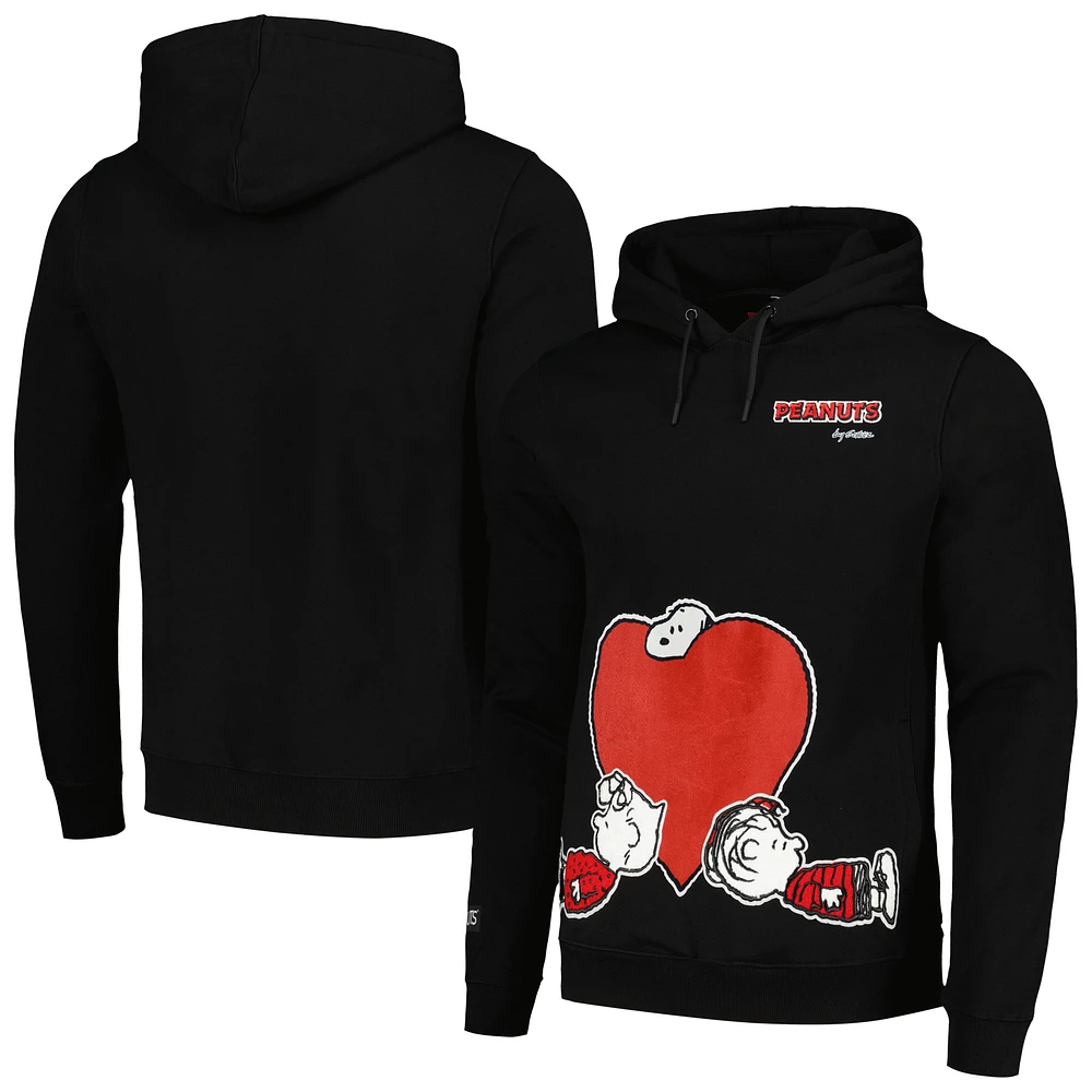 Men's Freeze Max Black Peanuts Snoopy Loves Flowers Pullover Hoodie