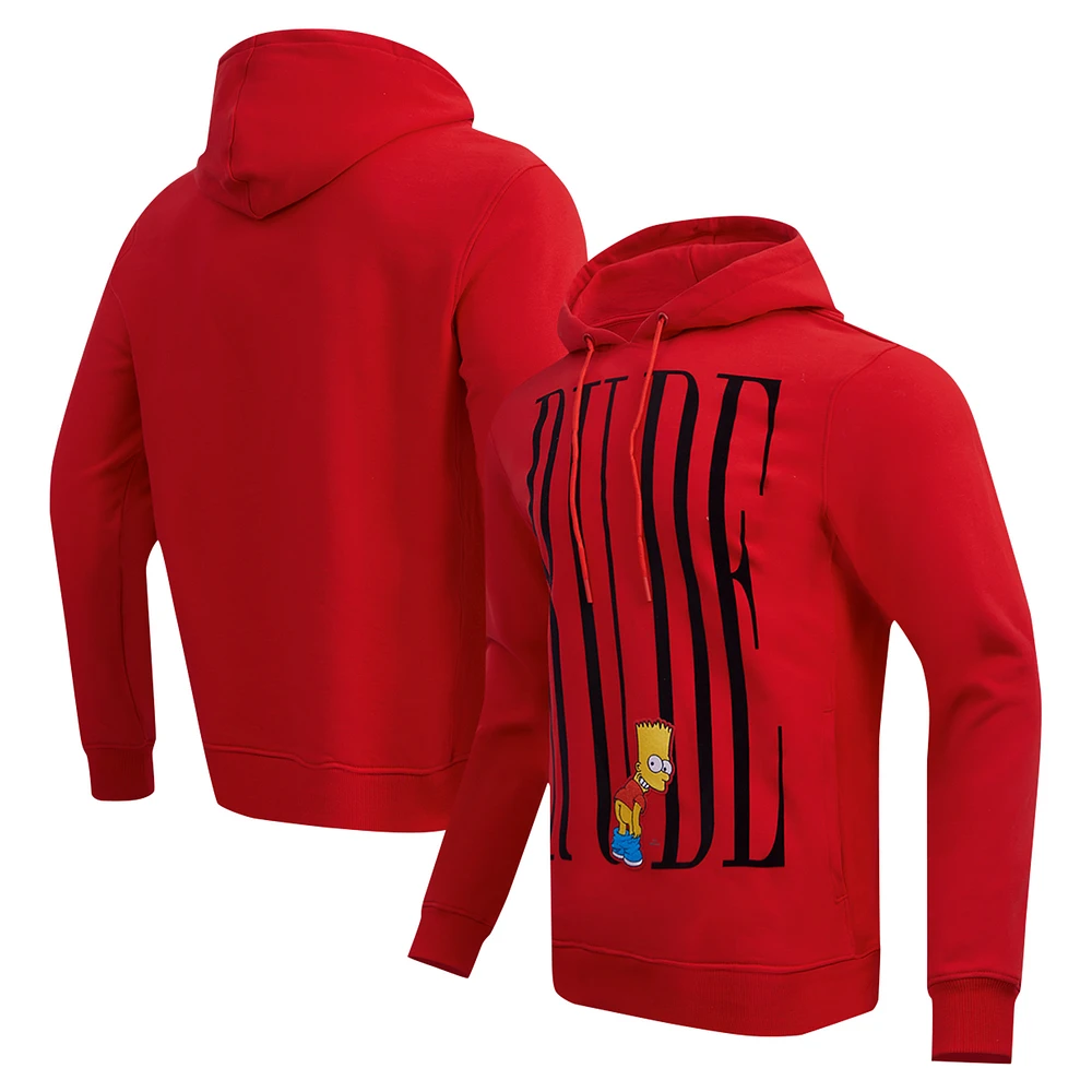 Men's Freeze Max Red The Simpsons Bart Simpson Eat My Shorts Pullover Hoodie