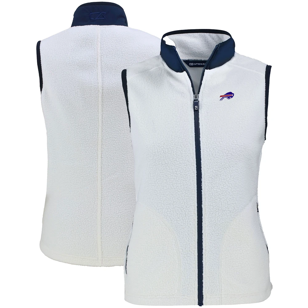 Women's Cutter & Buck Oatmeal Buffalo Bills Primary Mark Cascade Eco Sherpa Fleece Vest