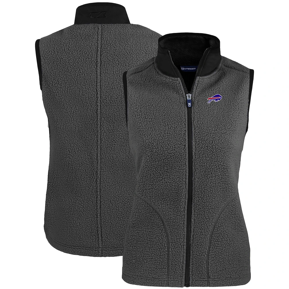 Women's Cutter & Buck Gray Buffalo Bills Primary Mark Cascade Eco Sherpa Fleece Vest