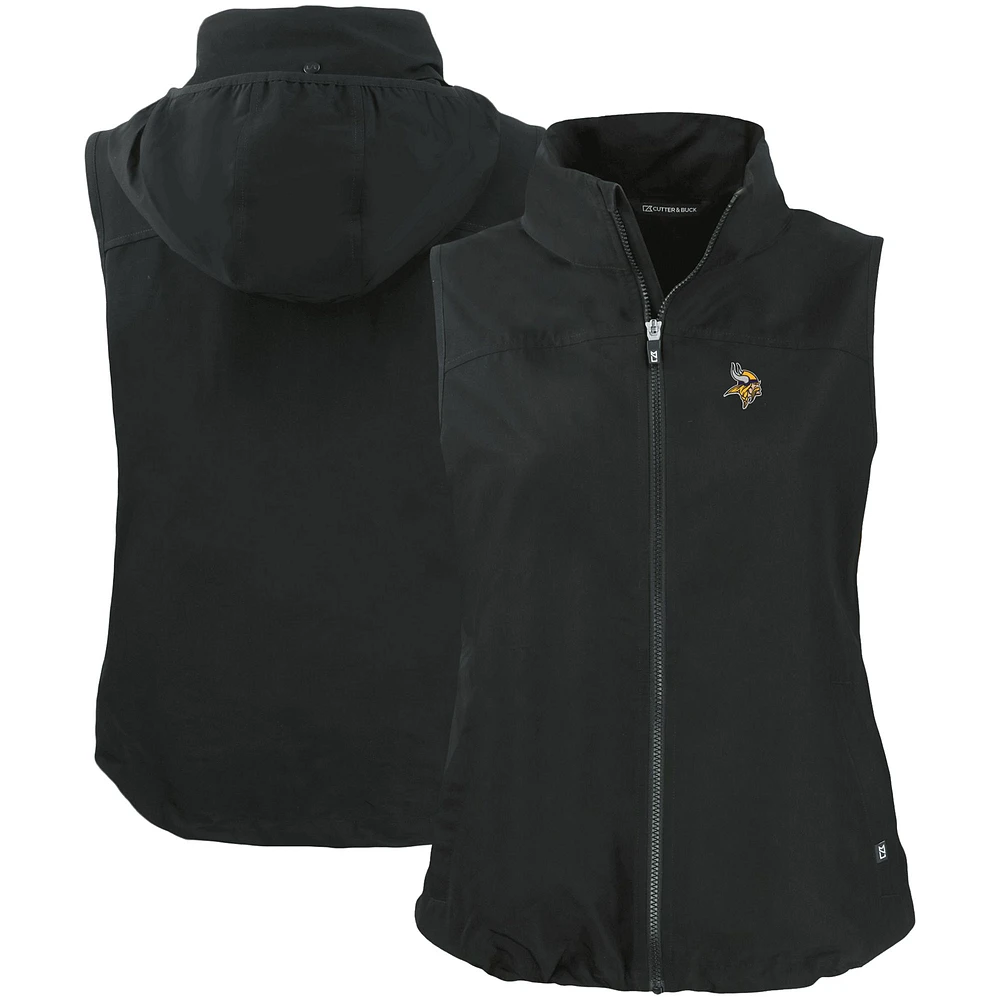 Women's Cutter & Buck Minnesota Vikings Primary Mark Charter Eco Full-Zip Vest