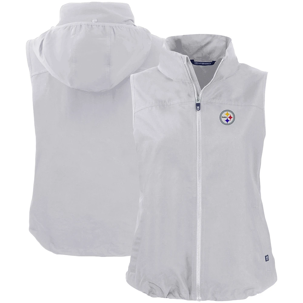 Women's Cutter & Buck Pittsburgh Steelers Primary Mark Charter Eco Full-Zip Vest