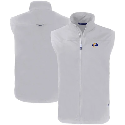 Men's Cutter & Buck Gray Los Angeles Rams Primary Mark Eco Recycled Full-Zip Vest