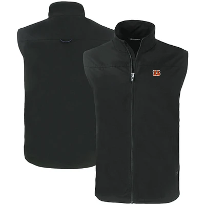 Men's Cutter & Buck Black Cincinnati Bengals Primary Mark Eco Recycled Full-Zip Vest