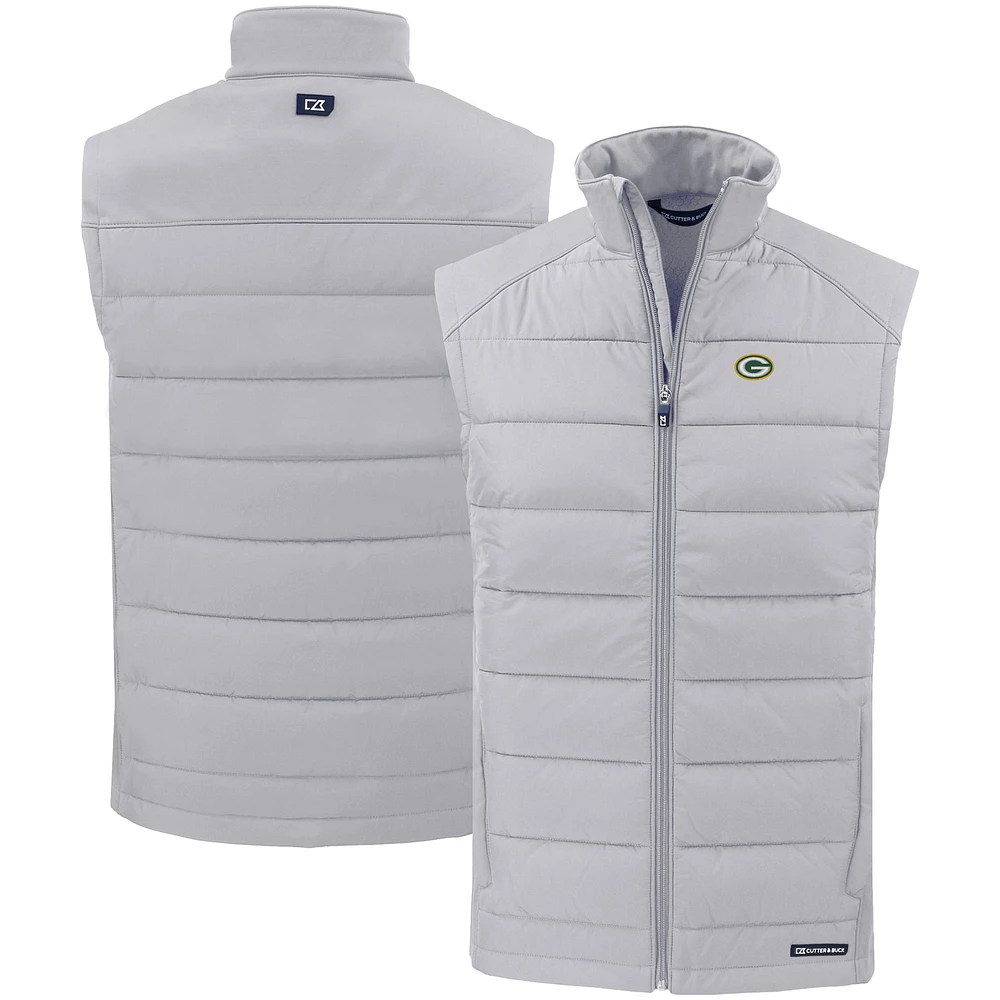Men's Cutter & Buck Green Bay Packers Primary Mark Evoke PrimaLoft Hybrid Eco Softshell Recycled Full-Zip Vest