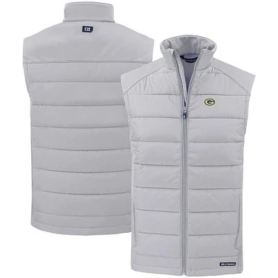Men's Cutter & Buck Green Bay Packers Primary Mark Evoke PrimaLoft Hybrid Eco Softshell Recycled Full-Zip Vest