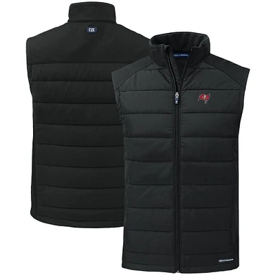 Men's Cutter & Buck Tampa Bay Buccaneers Primary Mark Evoke PrimaLoft Hybrid Eco Softshell Recycled Full-Zip Vest