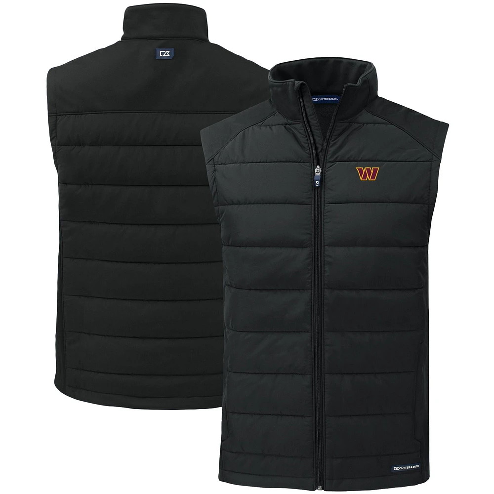 Men's Cutter & Buck Washington Commanders Primary Mark Evoke PrimaLoft Hybrid Eco Softshell Recycled Full-Zip Vest