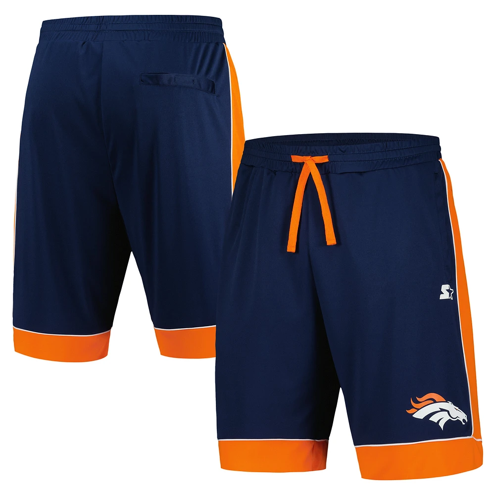 Men's Starter Navy/Orange Denver Broncos Fan Favorite Fashion Shorts