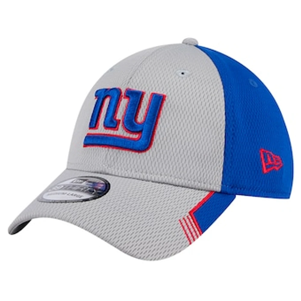 Men's New Era Gray New York Giants Active Visor Trim 39THIRTY Flex Hat