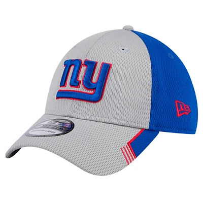 Men's New Era Gray New York Giants Active Visor Trim 39THIRTY Flex Hat