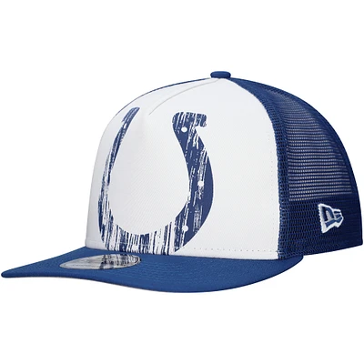 Men's New Era White/Royal Indianapolis Colts Distressed 9FIFTY A-Frame Snapback Hat