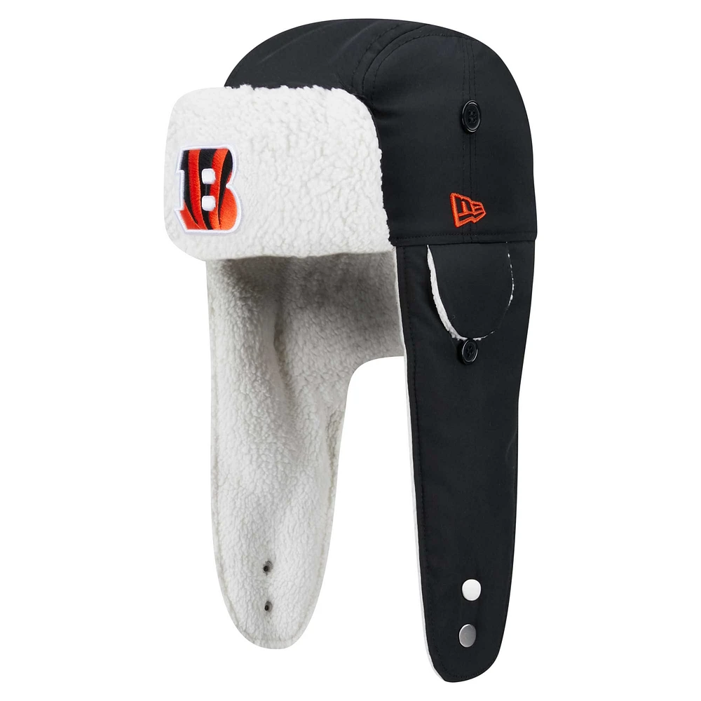 Men's New Era Black Cincinnati Bengals Sherpa Trapper Hat