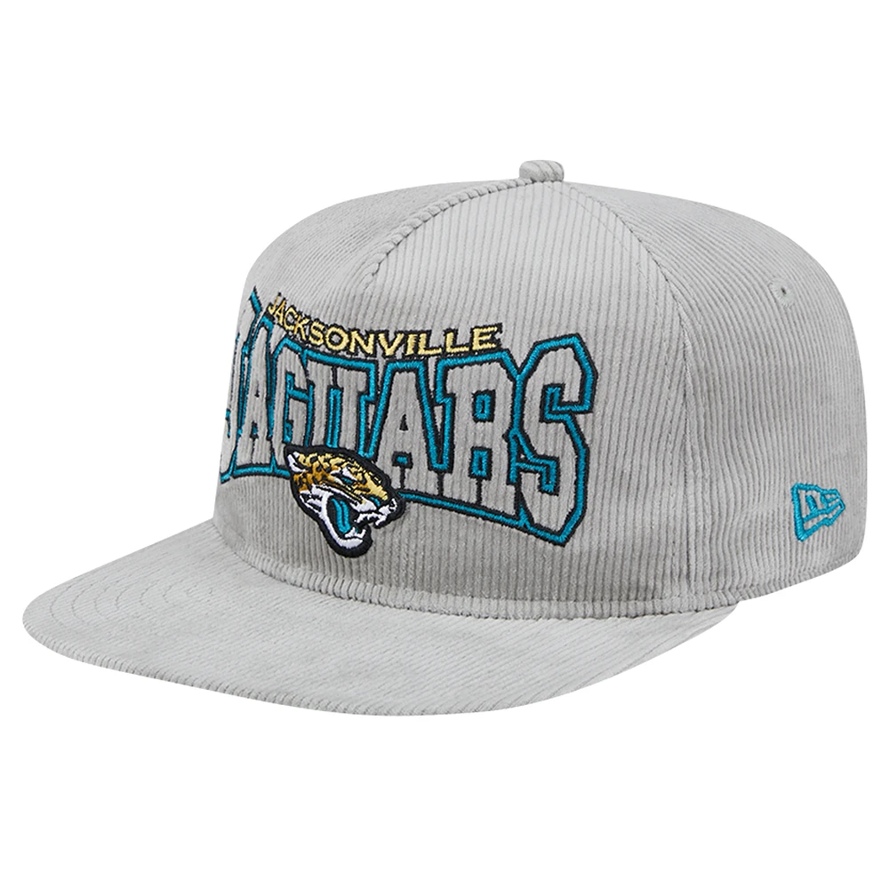 Men's New Era Gray Jacksonville Jaguars Corduroy Golfer Adjustable Hat