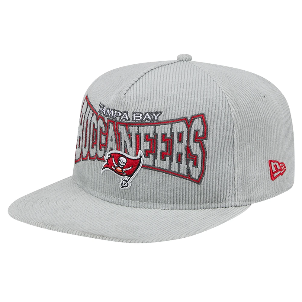 Men's New Era Gray Tampa Bay Buccaneers Corduroy Golfer Adjustable Hat
