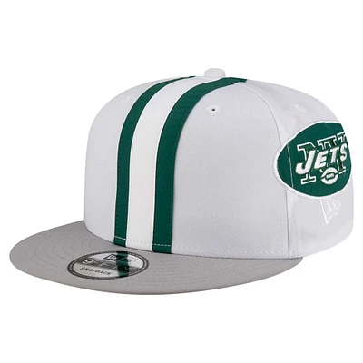 Men's New Era White New York Jets Throwback Helmet 9FIFTY Snapback Hat