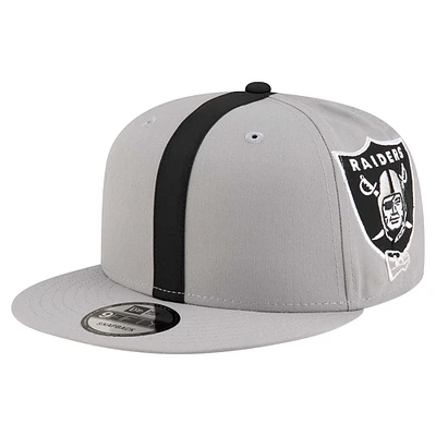 Men's New Era Gray Las Vegas Raiders Helmet 9FIFTY Snapback Hat