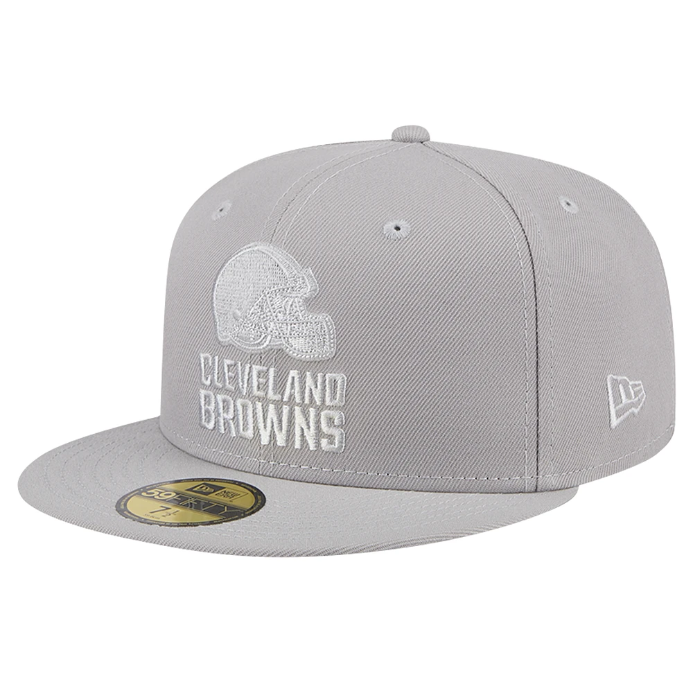 Men's New Era Gray Cleveland Browns Color Pack 59FIFTY Fitted Hat