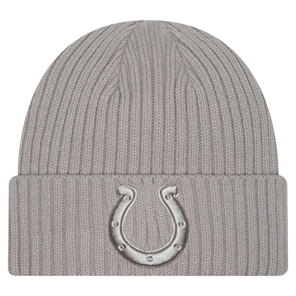 Men's New Era Gray Indianapolis Colts Color Pack Cuffed Knit Hat