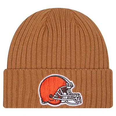 Men's New Era Tan Cleveland Browns Color Pack Cuffed Knit Hat