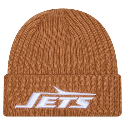 Men's New Era Tan New York Jets Color Pack Cuffed Knit Hat