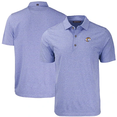 Men's Cutter & Buck Heather Royal Los Angeles Rams Forge Eco Heathered Stripe Stretch Recycled Polo