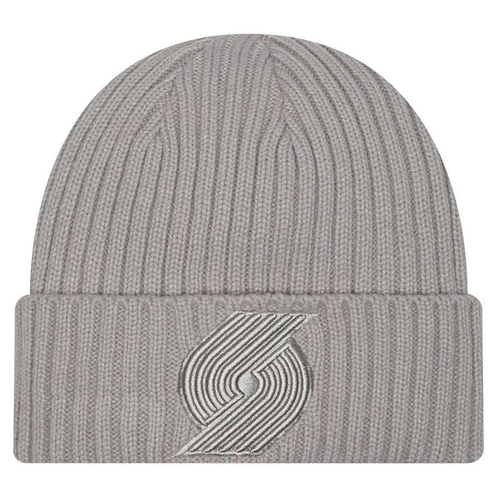 Men's New Era Gray Portland Trail Blazers Color Pack Cuffed Knit Hat