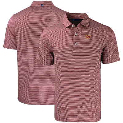 Men's Cutter & Buck White/Burgundy Washington Commanders Forge Eco Double Stripe Stretch Recycled Polo