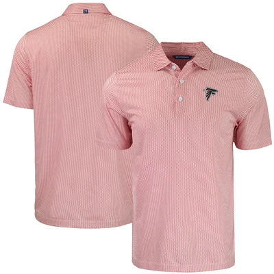 Men's Cutter & Buck Red Atlanta Falcons Pike Eco Symmetry Print Stretch Recycled Polo