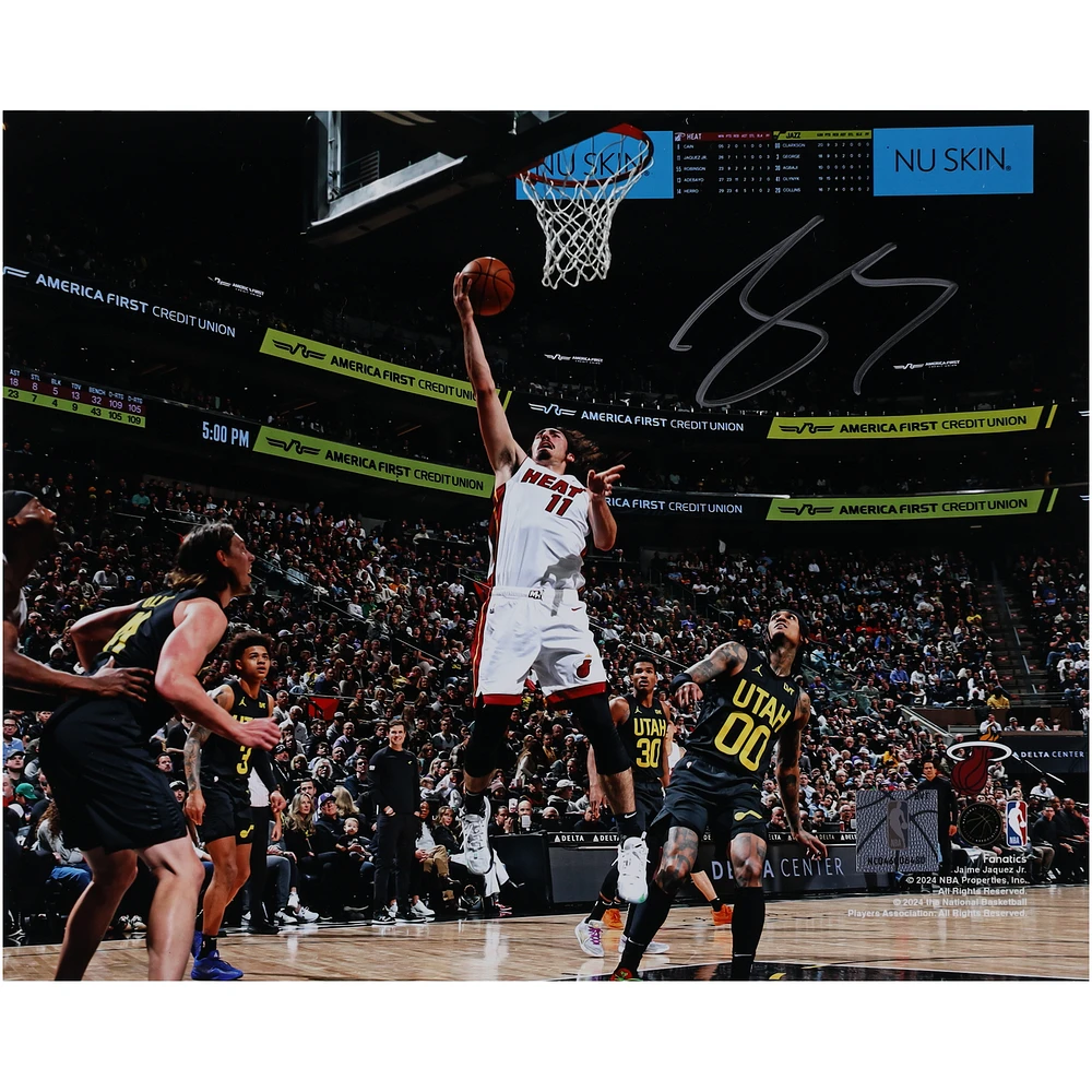 Jaime Jaquez Jr. Miami Heat Autographed 8" x 10" Layup vs Utah Jazz Photograph