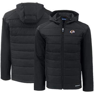 Men's Cutter & Buck Los Angeles Rams Evoke PrimaLoft Hybrid Eco Softshell Recycled Full-Zip Hooded Jacket