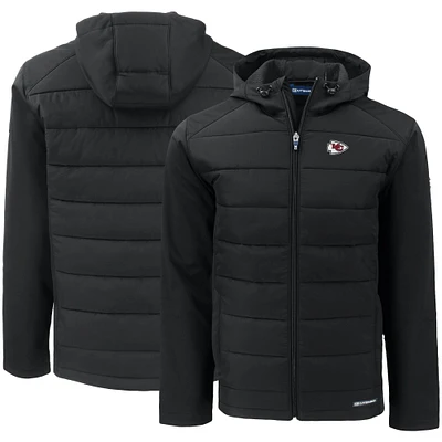 Men's Cutter & Buck Kansas City Chiefs Evoke PrimaLoft Hybrid Eco Softshell Recycled Full-Zip Hooded Jacket