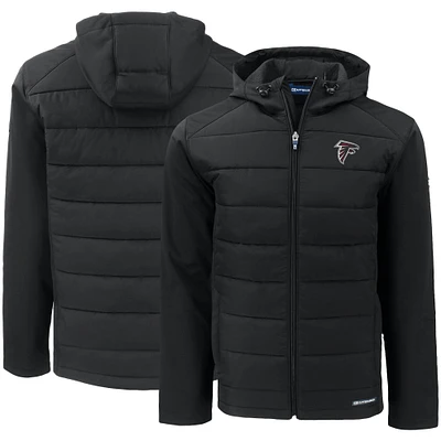 Men's Cutter & Buck Atlanta Falcons Evoke PrimaLoft Hybrid Eco Softshell Recycled Full-Zip Hooded Jacket