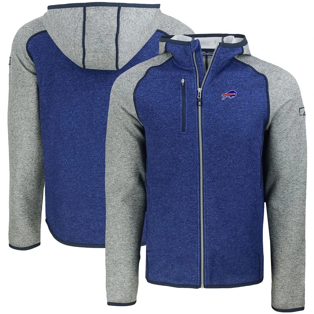 Men's Cutter & Buck Heather Royal Buffalo Bills Mainsail Full-Zip Hooded Jacket