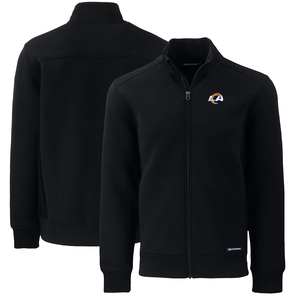 Men's Cutter & Buck Black Los Angeles Rams Roam Eco Recycled Full-Zip Jacket