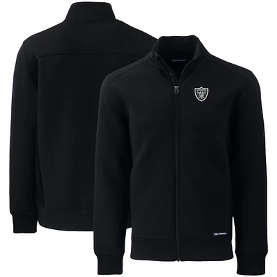 Men's Cutter & Buck Black Las Vegas Raiders Roam Eco Recycled Full-Zip Jacket