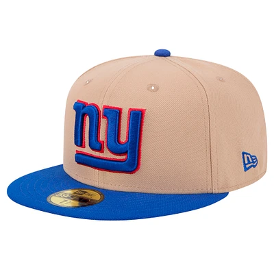 Men's New Era Tan York Giants Logo Main 59FIFTY Fitted Hat