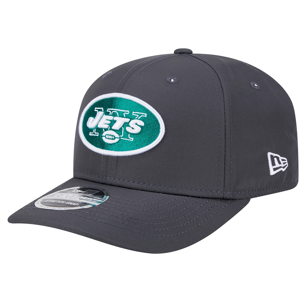 Men's New Era Graphite New York Jets Main 9SEVENTY Stretch-Snap Hat