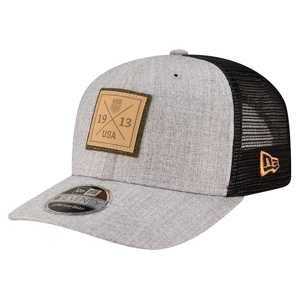Men's New Era Heather Gray USMNT 9SEVENTY Stretch-Snap Adjustable Hat