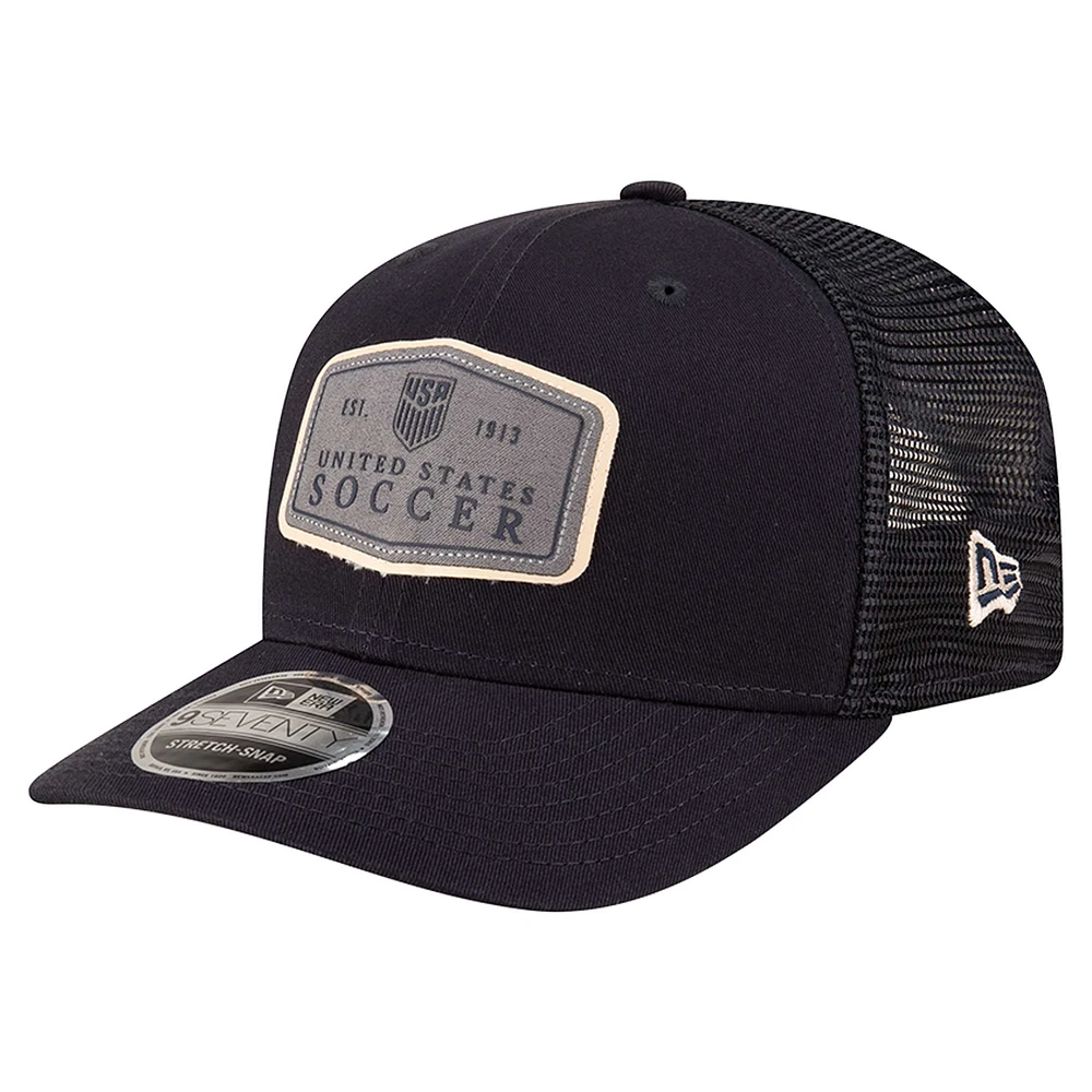 Men's New Era Navy USMNT Labeled 9SEVENTY Trucker Stretch-Snap Adjustable Hat