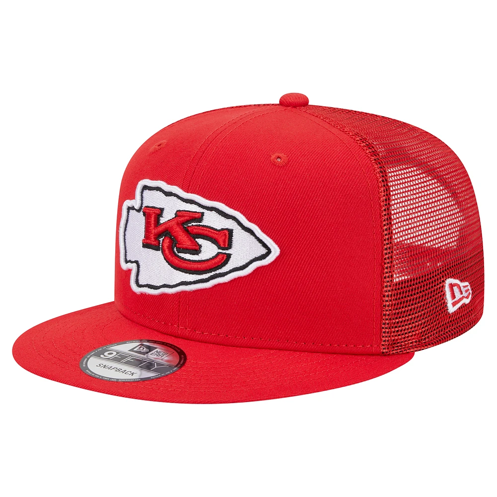 Men's New Era Red Kansas City Chiefs Main Trucker 9FIFTY Snapback Hat