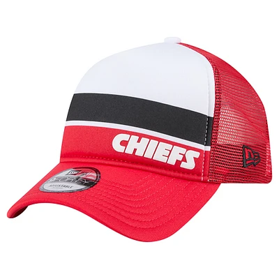 Toddler New Era Red Kansas City Chiefs Sport Night Color Block 9FORTY A-Frame Trucker Adjustable Hat