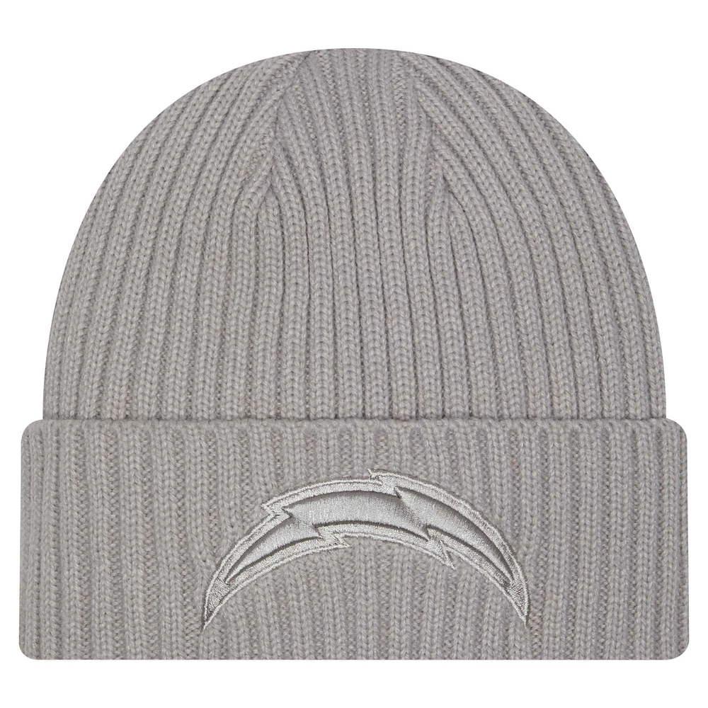 Youth New Era Gray Los Angeles Chargers Color Pack Cuffed Knit Hat