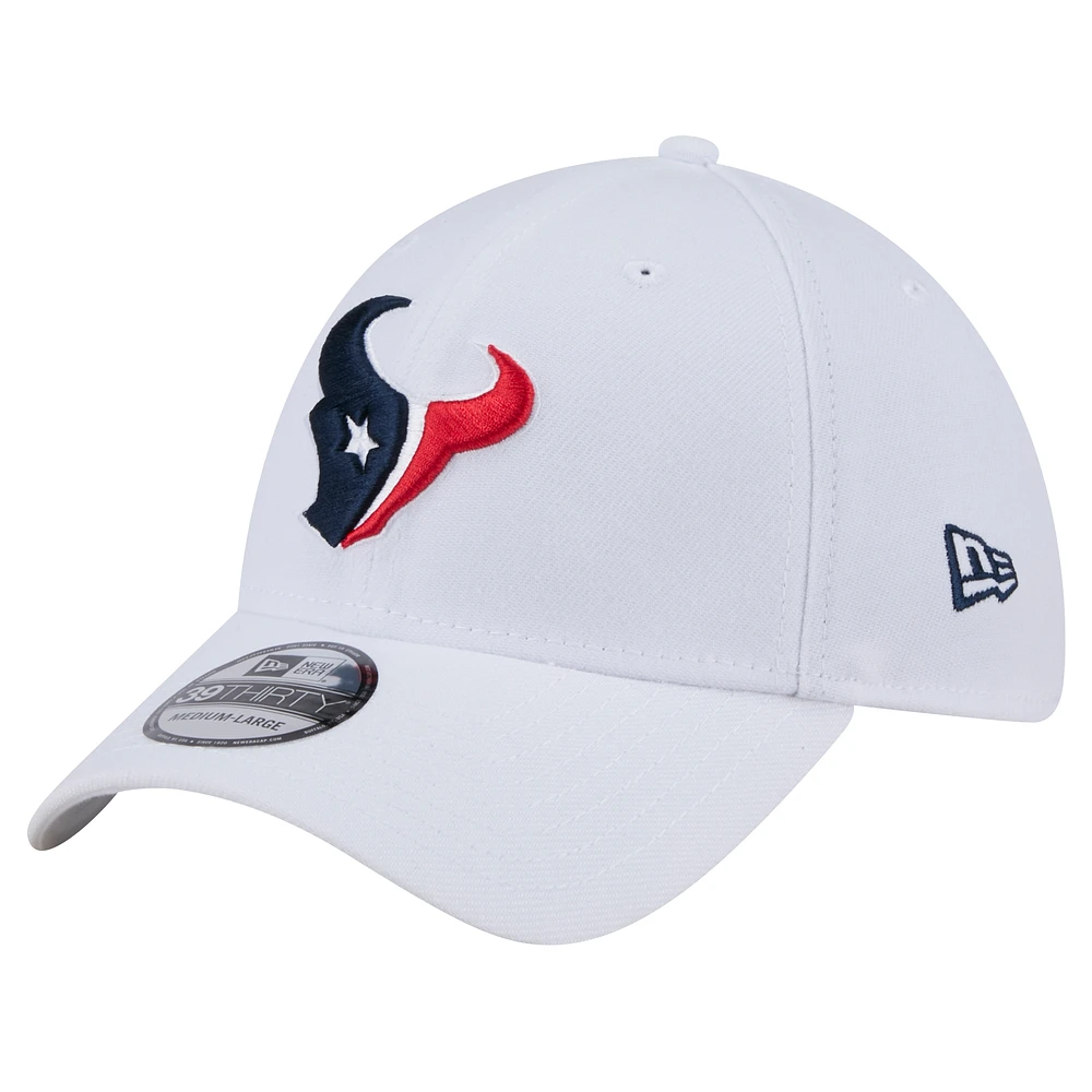 Men's New Era White Houston Texans Main 39THIRTY Flex Hat