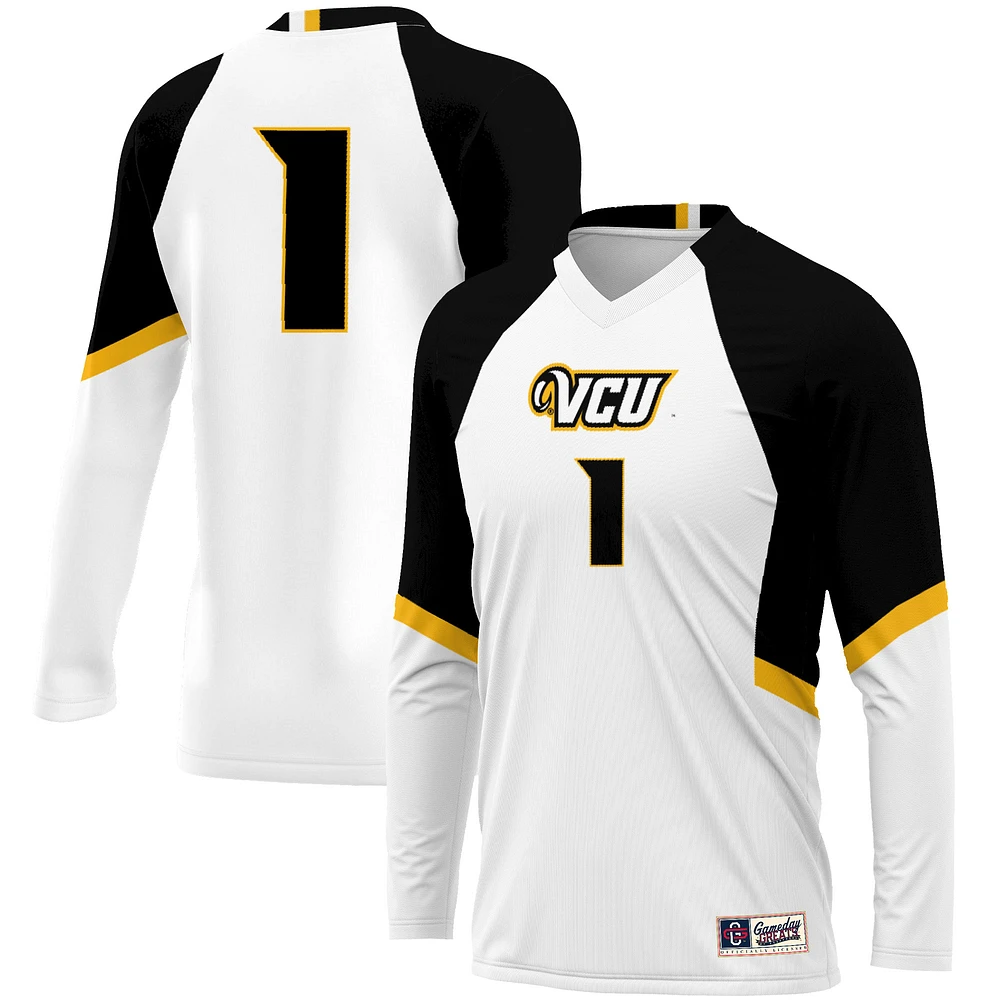 Unisex GameDay Greats #1 White VCU Rams Women's Volleyball Lightweight Fashion Jersey