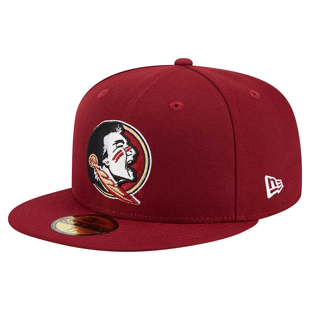 Men's New Era Garnet Florida State Seminoles 59FIFTY Fitted Hat