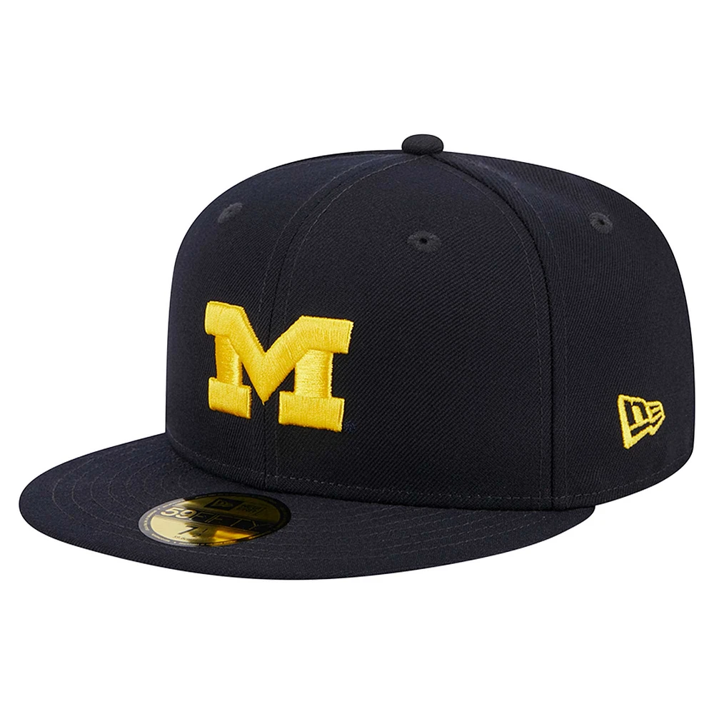 Men's New Era Navy Michigan Wolverines 59FIFTY Fitted Hat